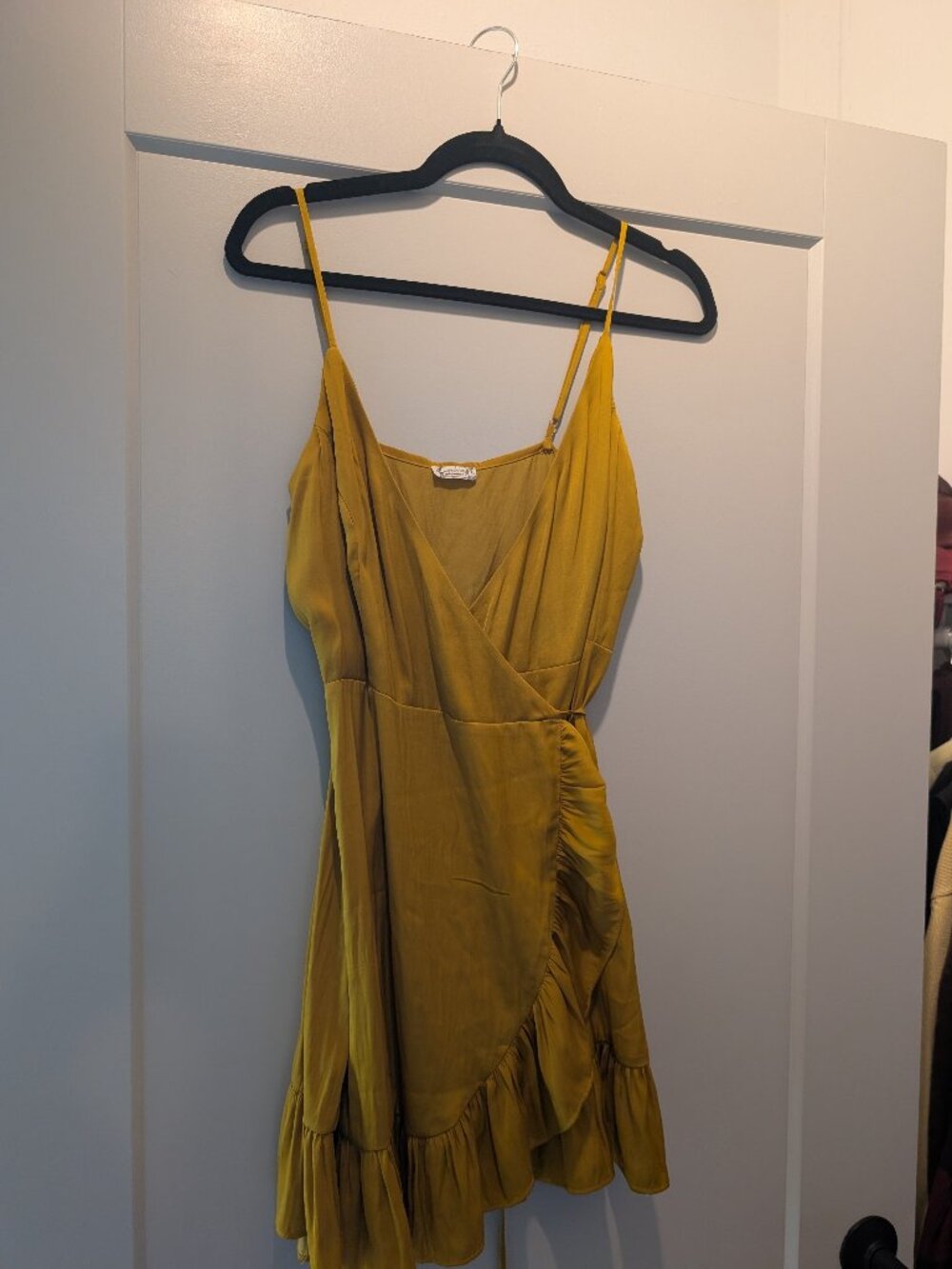 Free People Yellow Satin Dress